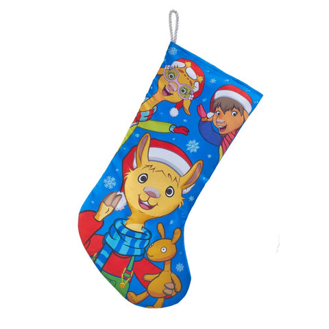 Kurt Adler Llama Llama and Friends Blue Printed Stocking (Set of 4)