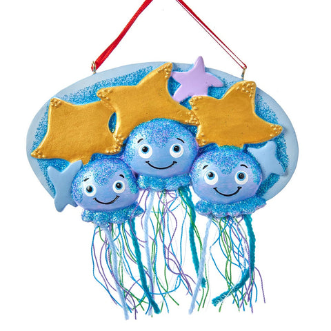 Kurt Adler Jellyfish Family Of 3 Ornament For Personalization (Set of 12)