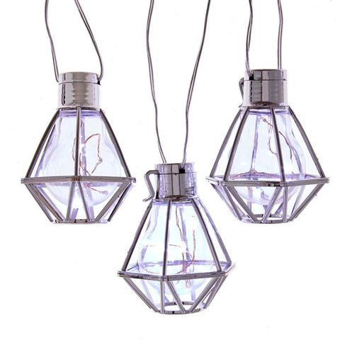 Kurt Adler 50-Light Silver Caged Bulb LED Light Set