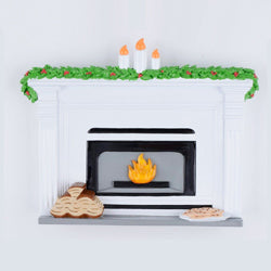 Kurt Adler Fireplace LED Table Piece For Personalization
