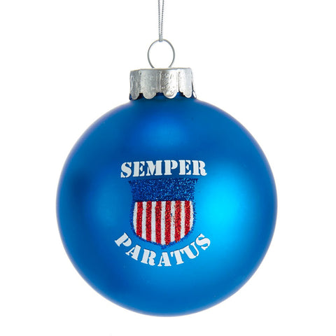 Kurt Adler 80MM U.S. Coast Guard Glass Ball Ornament (Set of 6)